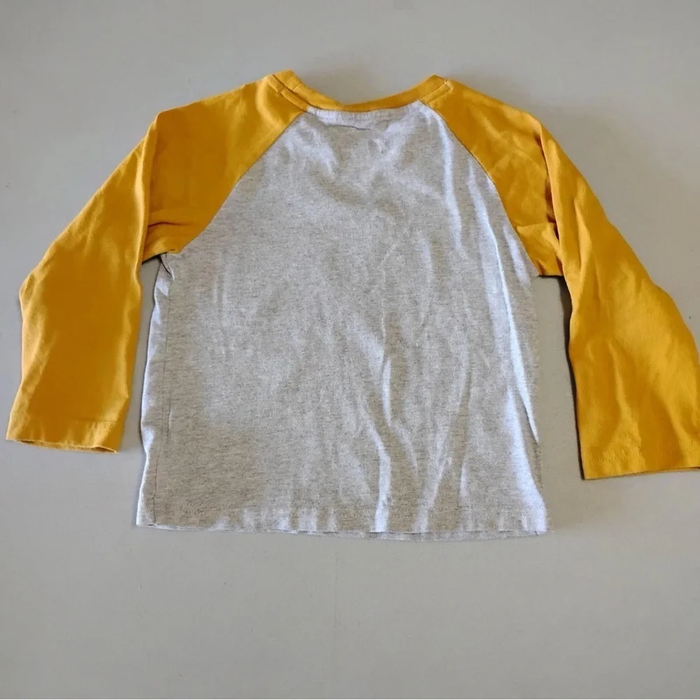 Gymboree Toddler Baseball Tee 2T Yellow Raglan Sleeve Shirt Classic Cotton